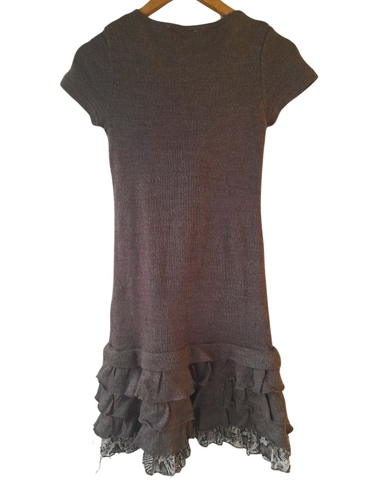 De Facto Triko Mini Elbise Atkılı Fırfırlı Şıklık - Görsel 4