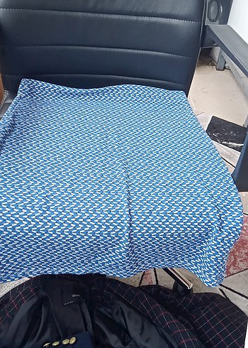 Mavi Pilili diz üstü etek