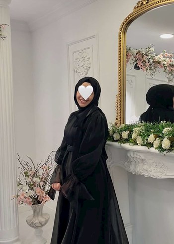 Şeffaf Detaylı Uzun Siyah Kadın Elbise