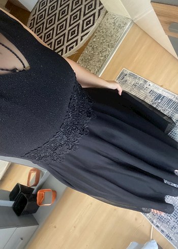xl Beden siyah Renk Siyah V Yakalı Uzun Gotik Elbise