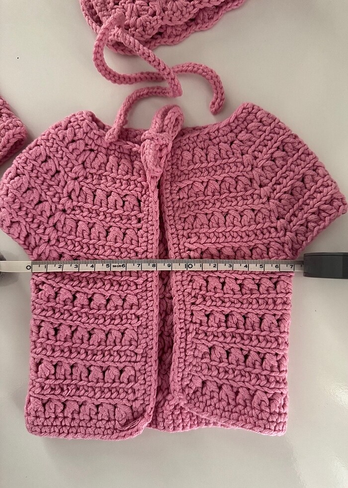 Örgü bebek yeleği ve şapkası - Görsel 3