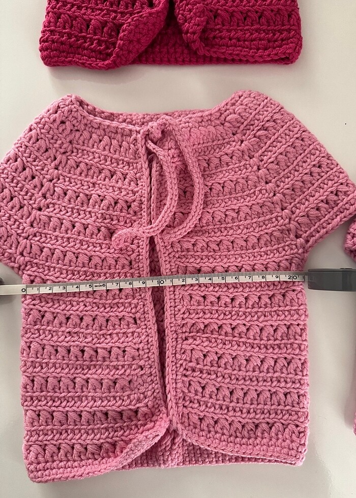 Örgü bebek yeleği ve şapkası - Görsel 5