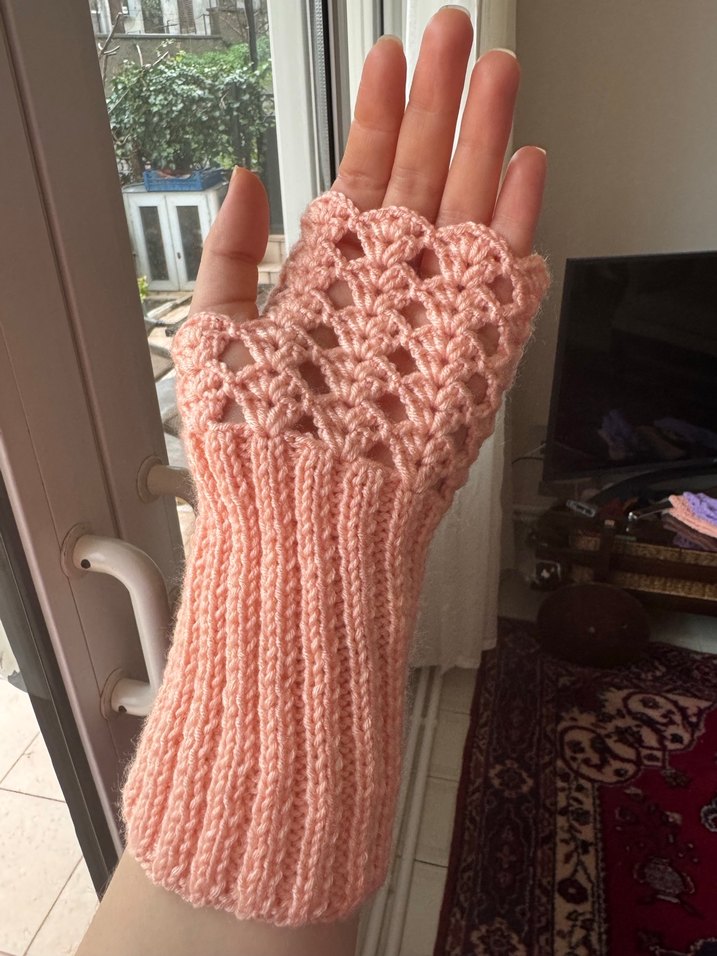 Renkli Bohem Örgü Kadın Eldivenleri - Görsel 5