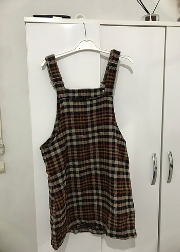 Ekose Desenli Askılı Midi Tulum - Görsel 2