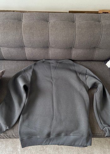 Gri Sweatshirt Rahat Kesim - Görsel 5