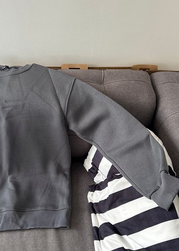 Gri Sweatshirt Rahat Kesim - Görsel 3