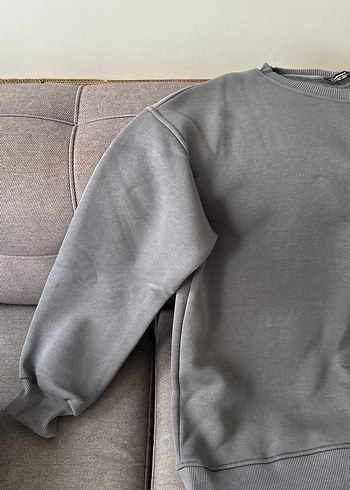 Gri Sweatshirt Rahat Kesim - Görsel 2
