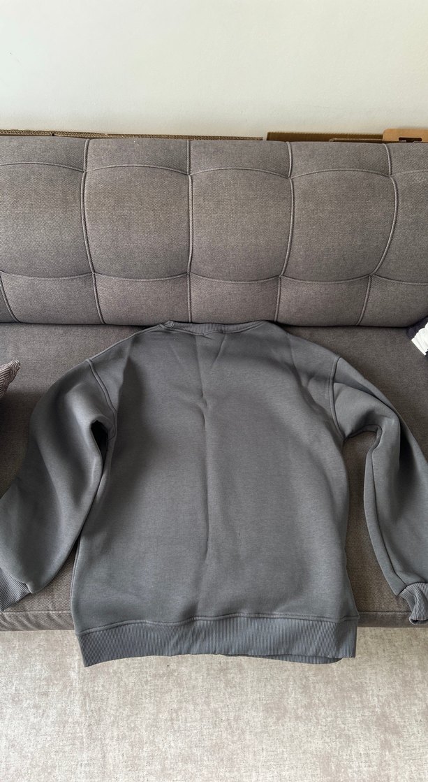 Gri Sweatshirt Rahat Kesim - Görsel 5