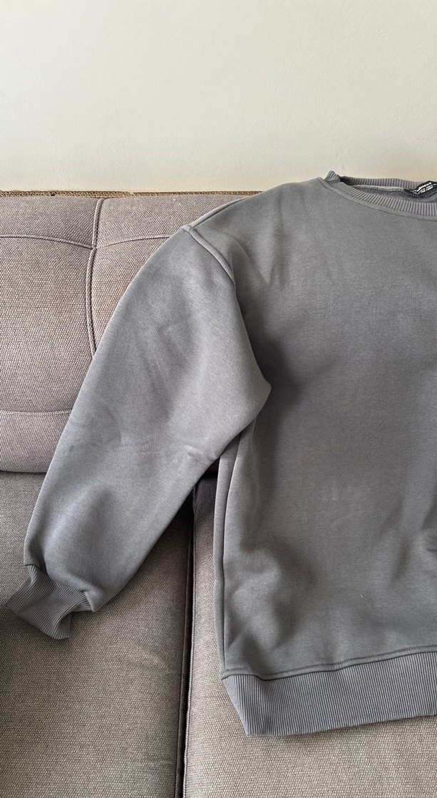 Gri Sweatshirt Rahat Kesim - Görsel 2