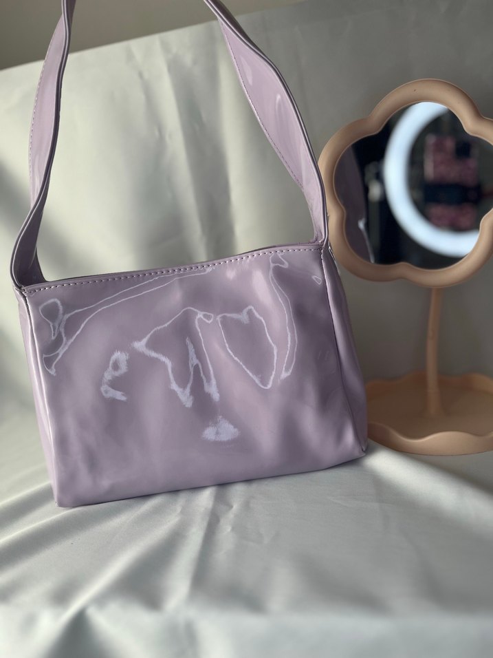 Pastel Mor Parlak Deri Kadın Çanta - Görsel 2