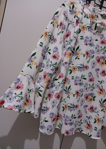 Çiçek Desenli Uzun Kollu Bohem Bluz - Görsel 7