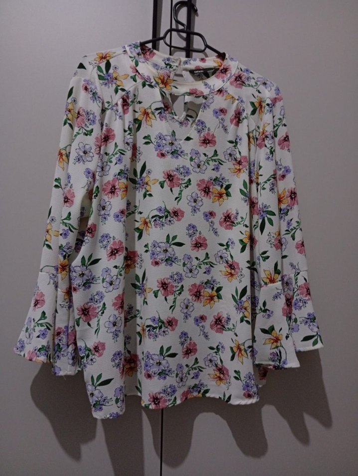 Çiçek Desenli Uzun Kollu Bohem Bluz - Görsel 2