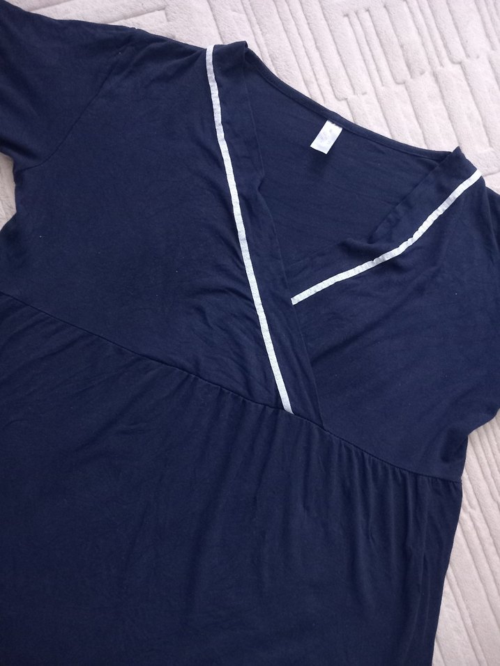 Lacivert Hamile ve Emzirme Gecelik - Görsel 3