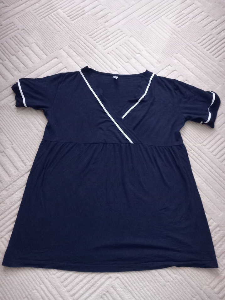 Lacivert Hamile ve Emzirme Gecelik - Görsel 2