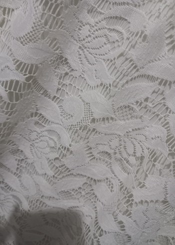 Kısa Kollu Beyaz Dantel Bluz - Görsel 5