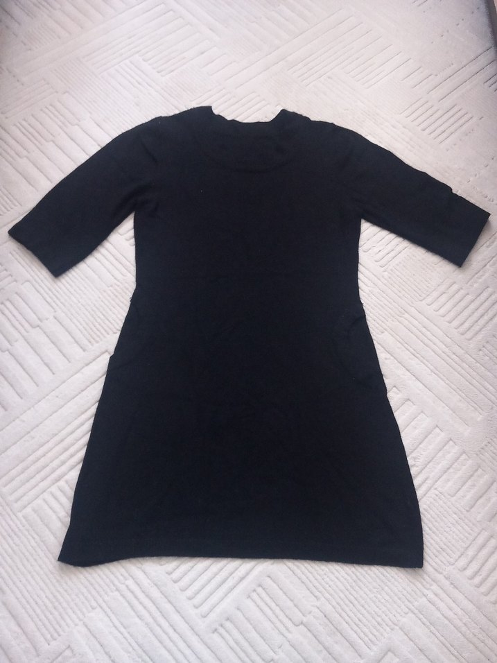 Siyah Keten Kısa Kollu Tunik - Görsel 2