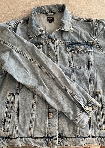 Diğer Düğmeli Mavi Kadın Denim Ceket
