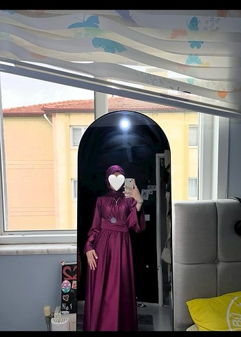 Bordo Uzun Kollu Salaş Abiye - Görsel 6