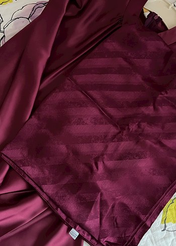 Bordo Uzun Kollu Salaş Abiye - Görsel 7