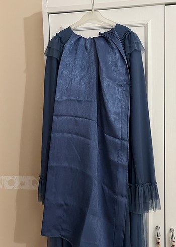 Fırfırlı Mavi Abiye - Görsel 4