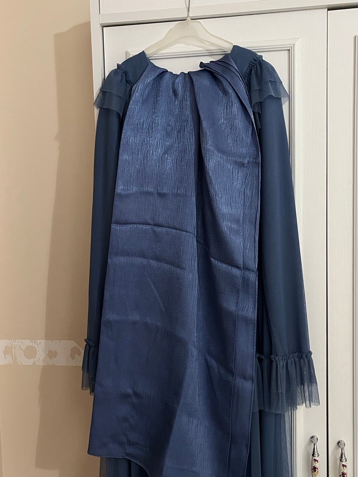 Fırfırlı Mavi Abiye - Görsel 4