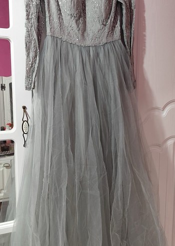 Gri İşlemeli Abiye - Görsel 2