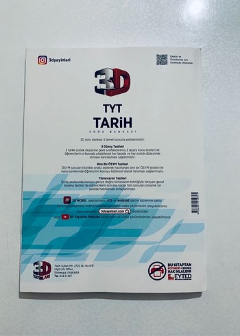  Beden TYT Tarih Soru Bankası 3D Yayınları