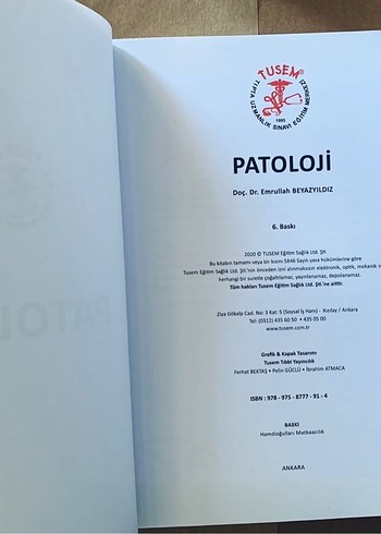 TUSEM Patoloji Kitabı - Tıp Uzmanlık Sınavı - Görsel 2