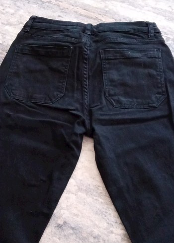 s Beden Kadın Siyah Yüksek Bel Regular Fit Denim Pantolon