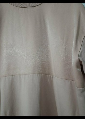 pudra Midi Kadın Keten Tunik - Görsel 2