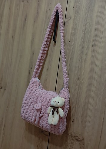 Pembe örgü Çanta - Görsel 4
