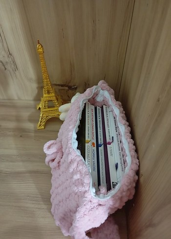 Pembe örgü Çanta - Görsel 3
