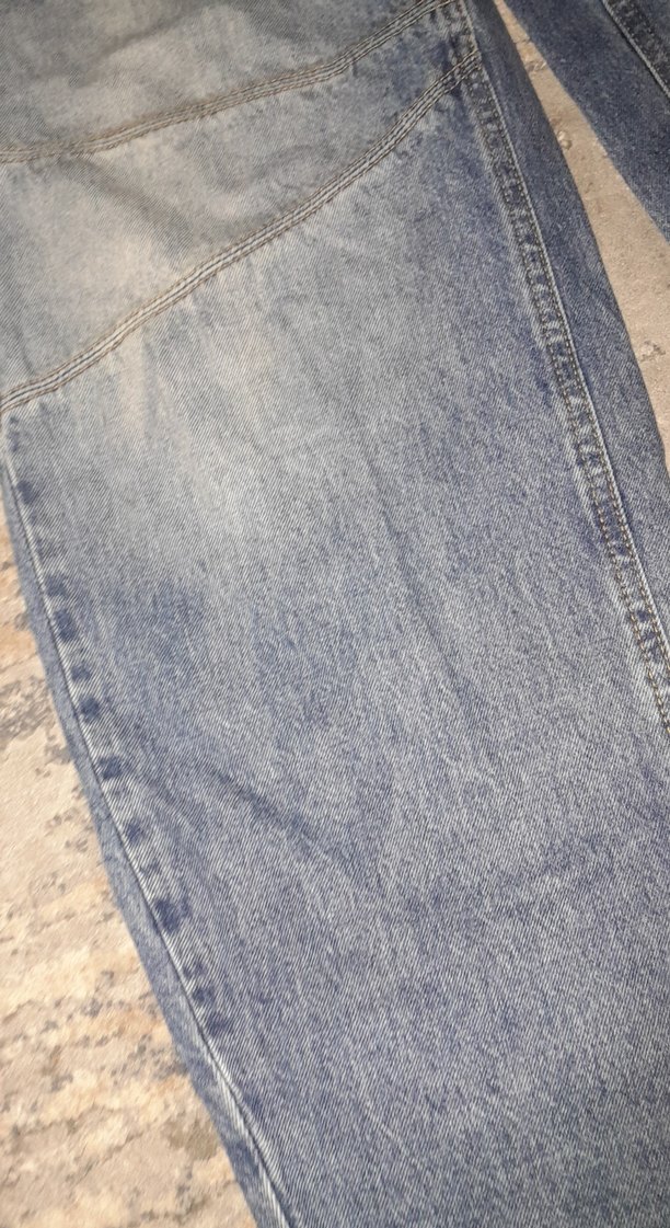 Kadın Mavi Bol Kesim Denim Pantolon - Görsel 2