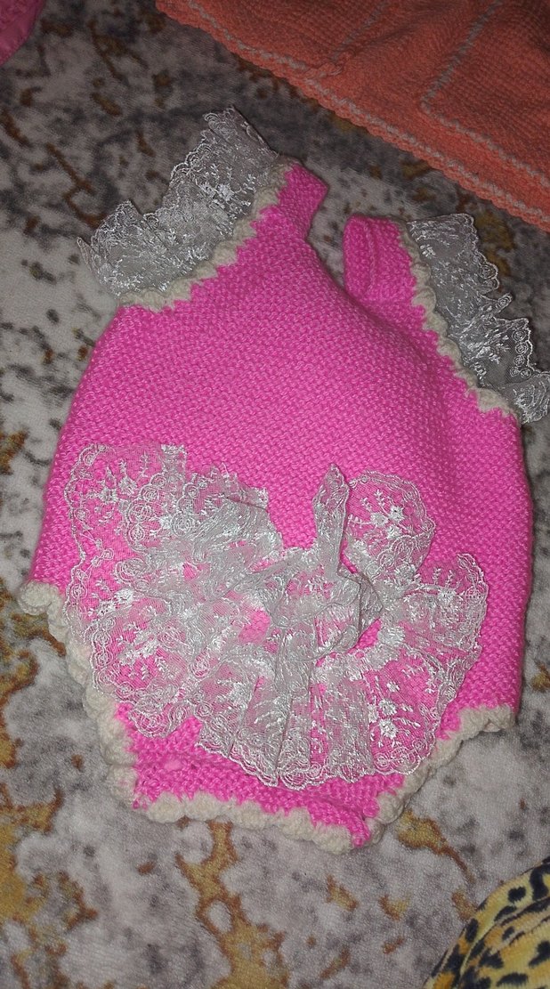 Dantel Detaylı Pembe Nakışlı Bebek Kız Tulum - Görsel 3