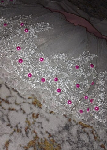 Dantelli Beyaz Kız Çocuk Elbisesi doğum günü elbiesi - Görsel 2