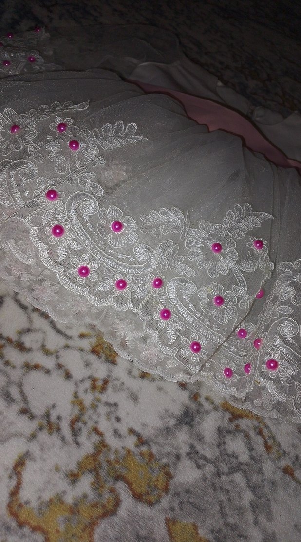 Dantelli Beyaz Kız Çocuk Elbisesi doğum günü elbiesi - Görsel 2