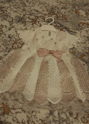 Kız Çocuk Beyaz Nakışlı Dantelli Elbise - Görsel 2