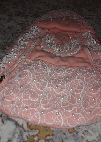 Nakışlı Pembe Bebek ana kucagi - Görsel 4