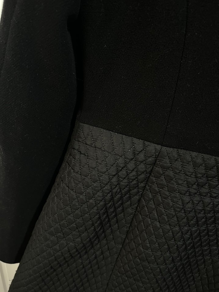 Siyah Kadın Kaban, Kapitone Detaylı - Görsel 4