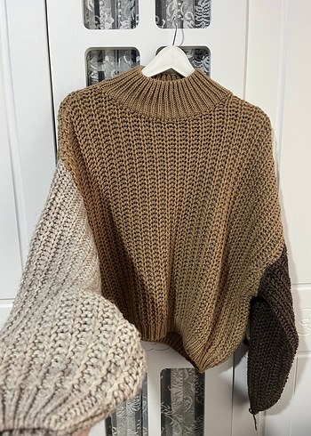 Blok renkli kazak - Görsel 2