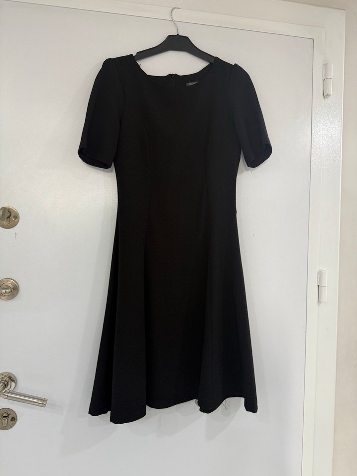 Siyah Midi Kadın Ofis Elbisesi - Görsel 2