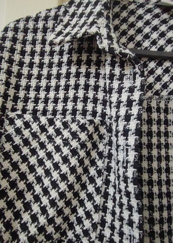 Kaz ayağı desenli Uzun Kollu Kız Çocuk Gömlek - Görsel 2