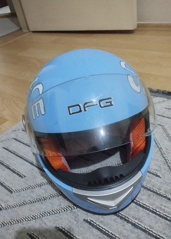 Mavi Parlak Biker Motosiklet Kaskı DFG - Görsel 5