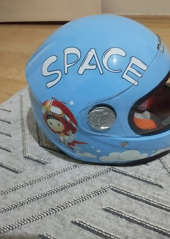 Mavi Parlak Biker Motosiklet Kaskı DFG - Görsel 4