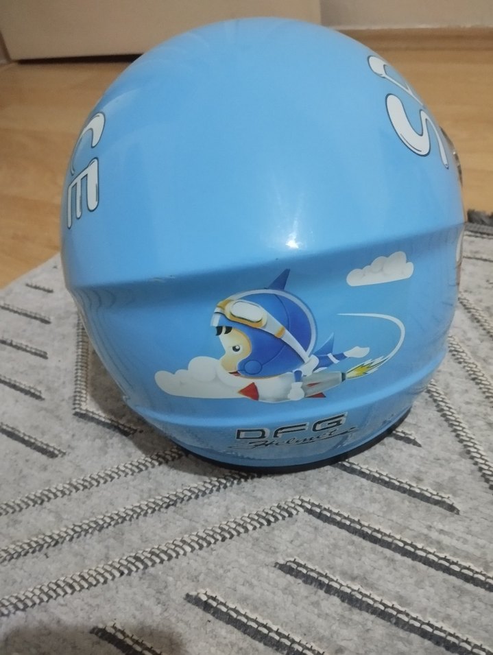 Mavi Parlak Biker Motosiklet Kaskı DFG - Görsel 3