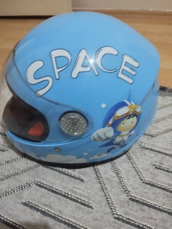 Mavi Parlak Biker Motosiklet Kaskı DFG - Görsel 2