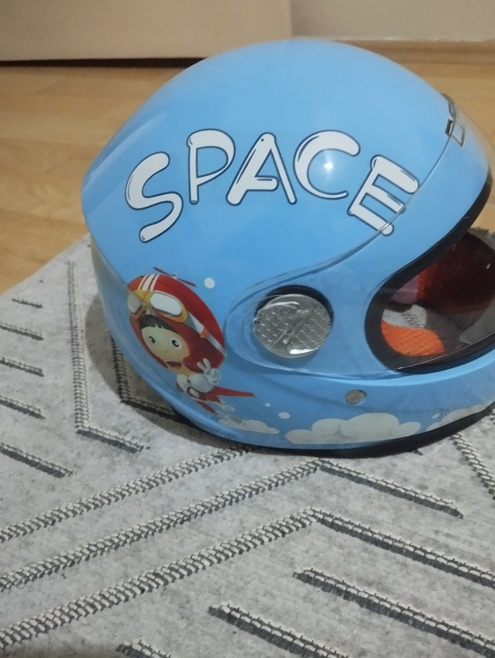 Mavi Parlak Biker Motosiklet Kaskı DFG - Görsel 4