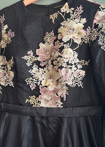 Uzun Siyah Nakışlı Bohem Kadın Elbise - Görsel 2