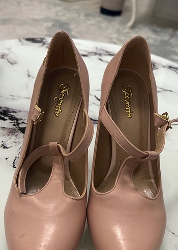 Bej Tokalı Kadın Stiletto Topuklu Ayakkabı - Görsel 6