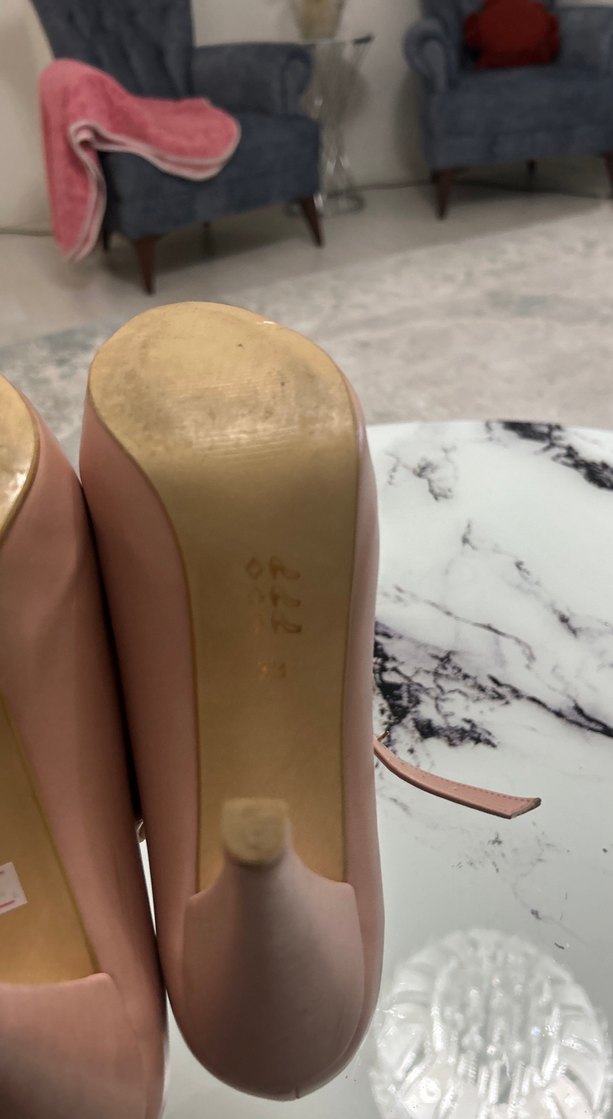 Bej Tokalı Kadın Stiletto Topuklu Ayakkabı - Görsel 5